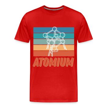 Atomium Science Noyau atomique Physique Physicien atomique - T-shirt bio Premium Homme - rouge - Devant - Damien (186cm)