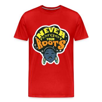 Schwarzer Geschichtsmonat Schwarze Wurzeln Melanin - Männer Premium Bio T-Shirt - Rot - Vorne - Damien (186cm)