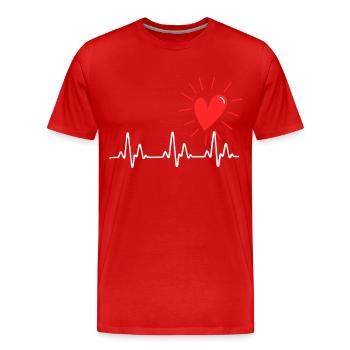 ECG Heartbeat Love ECG Registered Nurse Hollow ECG - Men's Premium Organic T-Shirt - red - Front - Damien (186cm)