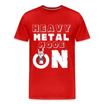 Heavy Metal Mode On Rocking Music Concert Hard Roc - Men's Premium Organic T-Shirt - red - Front - Damien (186cm)