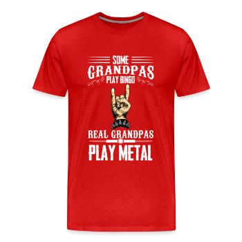 Metal Grandpas Heavy Metal Mode Rocking Music Ha - Men's Premium Organic T-Shirt - red - Front - Damien (186cm)