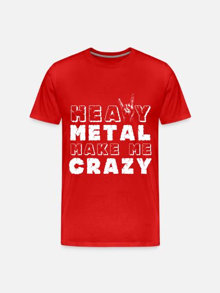 Heavy Metal Crazy Rocking Music Hard Rock Metal - Men's Premium Organic T-Shirt - red