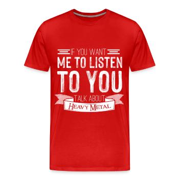 Fan de heavy metal Rocking Fan de métal Musique hard rock - T-shirt bio Premium Homme - rouge - Devant - Damien (186cm)