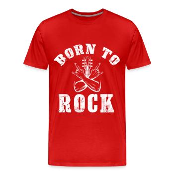 Né pour la musique rock metal rock heavy metal dur - T-shirt bio Premium Homme - rouge - Devant - Damien (186cm)