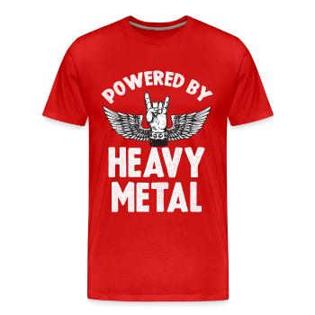 Heavy Metal Power Metal Fan Rocking Hard Rock Musi - Men's Premium Organic T-Shirt - red - Front - Damien (186cm)