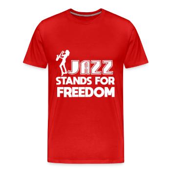 Musique Jazz Saxophone Orchestre Musiciens - T-shirt bio Premium Homme - rouge - Devant - Damien (186cm)