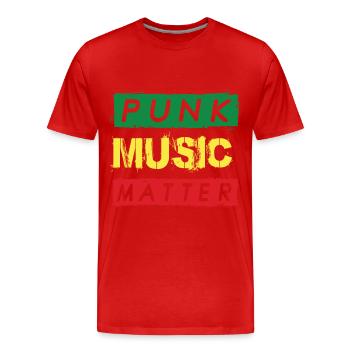 Punk Music Matter Punks Rocking Christmas - Men's Premium Organic T-Shirt - red - Front - Damien (186cm)