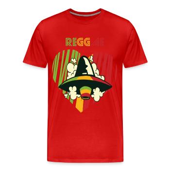 Good Vibes Only Reggae Alien Jamaika Souvenir Rast - Männer Premium Bio T-Shirt - Rot - Vorne - Damien (186cm)