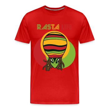 Good Vibes Nur Jamaika Herz Reggae Souvenir Rasta - Männer Premium Bio T-Shirt - Rot - Vorne - Damien (186cm)