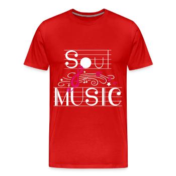 Musique Soul Afro Soul Partitions Musicales Mu - T-shirt bio Premium Homme - rouge - Devant - Damien (186cm)