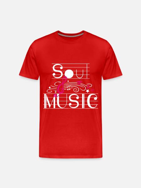Soul Music Afro Soul Music Sheet Music Music Lovers Mu - Men's Premium Organic T-Shirt - red