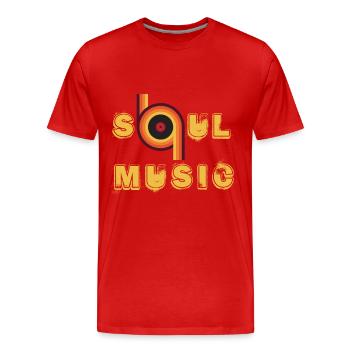 Soul Music Vintage Record Afro Soul Music Partition Mu - T-shirt bio Premium Homme - rouge - Devant - Damien (186cm)