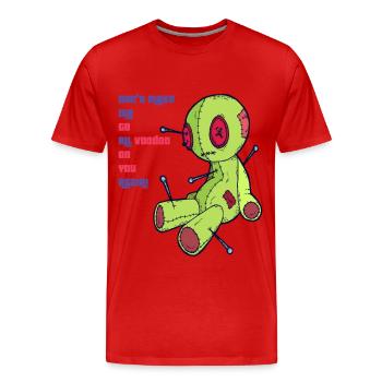 Voodoo auf dich! Hexerei Gruseliges Halloween Kost - Männer Premium Bio T-Shirt - Rot - Vorne - Damien (186cm)
