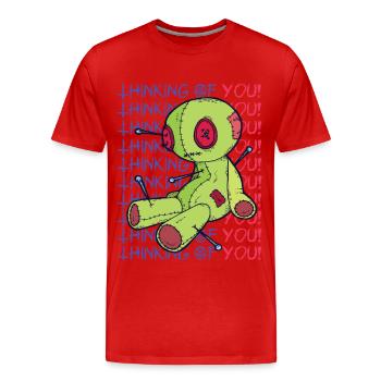 Voodoo Doll Witchcraft Think of You Creepy Hello - Men's Premium Organic T-Shirt - red - Front - Damien (186cm)