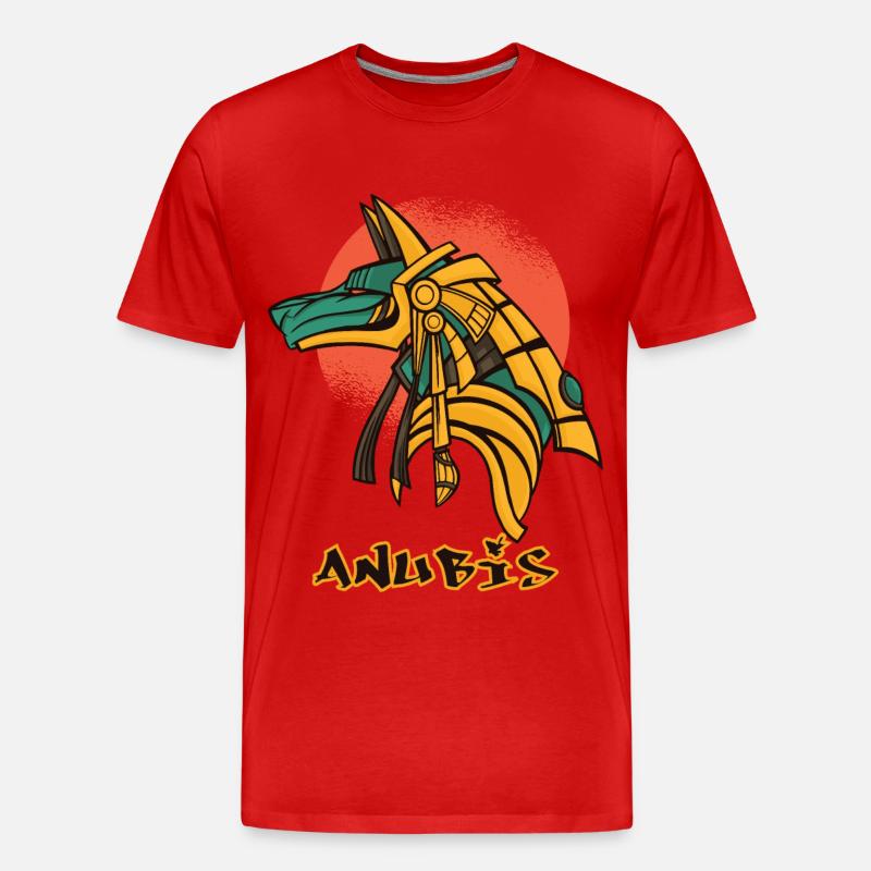 Anubis Egypte Pyramides Egypte Egyptologue Egyptien Go - T-shirt bio Premium Homme - rouge