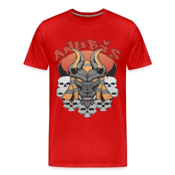 Anubis Egypte Dieu des Morts Egyptologue Pyramides Souv - T-shirt bio Premium Homme - rouge - Devant - Damien (186cm)
