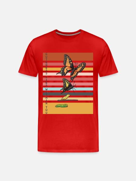 Papillons mignons Evolution Papillons - T-shirt bio Premium Homme - rouge