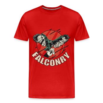 Fauconnerie Faucons Faucons Oiseaux de proie - T-shirt bio Premium Homme - rouge - Devant - Damien (186cm)