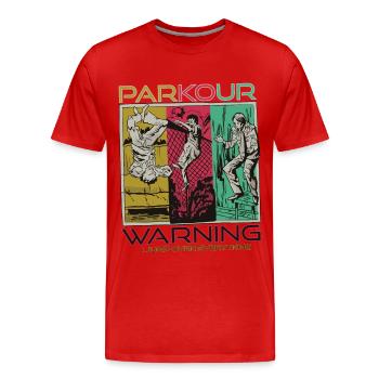 Parkour centre-ville course saut freestyle coureur - T-shirt bio Premium Homme - rouge - Devant - Damien (186cm)