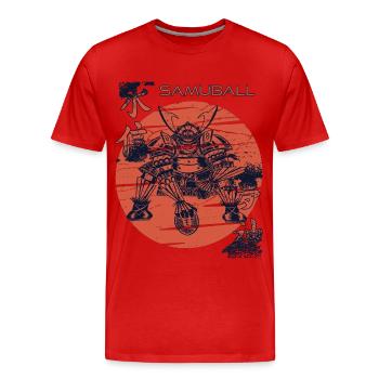 Football Samurai Samuball Japanese Warrior Japan - Men's Premium Organic T-Shirt - red - Front - Damien (186cm)