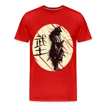 Japanese Art Samurai Japanese Warrior Kata - Men's Premium Organic T-Shirt - red - Front - Damien (186cm)