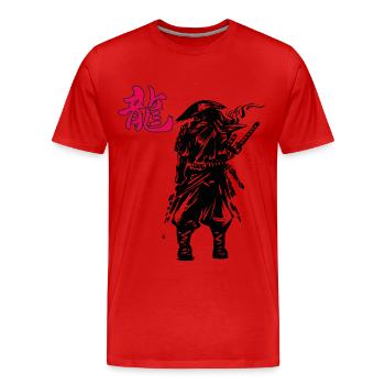 Art japonais Samouraï Ninja Guerrier Japonais - T-shirt bio Premium Homme - rouge - Devant - Damien (186cm)