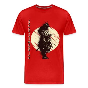 Guerrier Japonais Samouraï Art Japonais Katan - T-shirt bio Premium Homme - rouge - Devant - Damien (186cm)