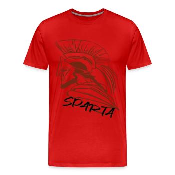 Sparta Ruhm Spartanerhelm Gladiator Antikes Griech - Männer Premium Bio T-Shirt - Rot - Vorne - Damien (186cm)