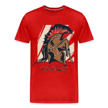 Sparta Warrior Sparta Warrior Casque Gladiator Antique - T-shirt bio Premium Homme - rouge - Devant - Damien (186cm)