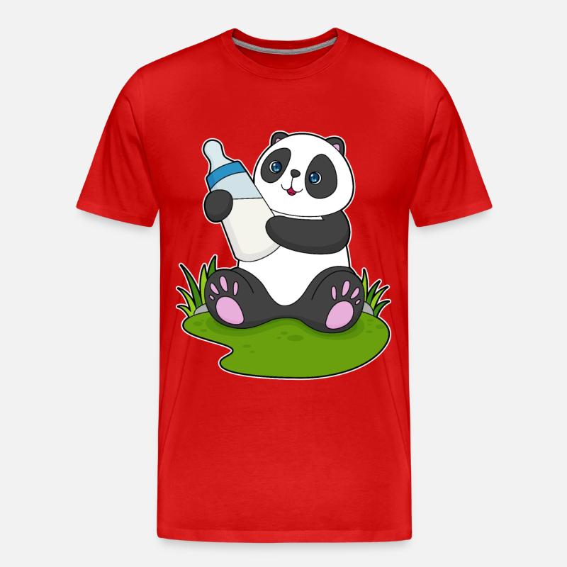 Bouteille de lait Panda - T-shirt bio Premium Homme - rouge
