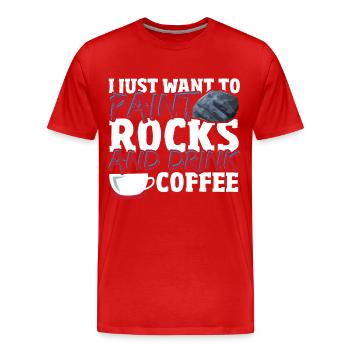 Steine Bemalen Steine Stein Happy Stones Steine Au - Männer Premium Bio T-Shirt - Rot - Vorne - Damien (186cm)