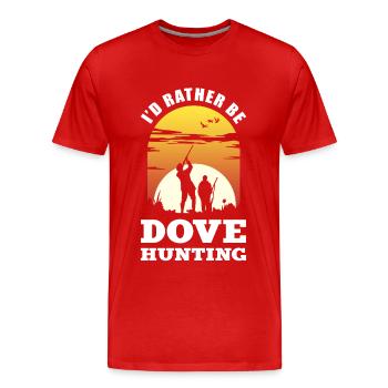 Chasse aux pigeons Chasse aux pigeons Chasseur de pigeons Chasse aux pigeons - T-shirt bio Premium Homme - rouge - Devant - Damien (186cm)