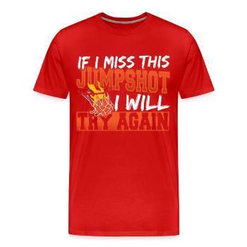Basket-ball Basketteur Joueur de basket-ball Slamdun - T-shirt bio Premium Homme - rouge - Devant - Damien (186cm)