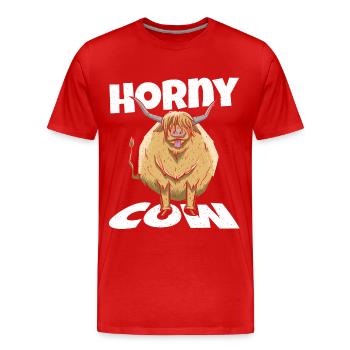 Highland cattle cattle breeder Highland cowbell farmer - T-shirt bio Premium Homme - rouge - Devant - Damien (186cm)