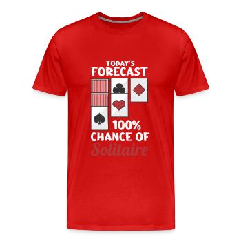 Prévisions d’aujourd’hui 100 chances de solitaire - T-shirt bio Premium Homme - rouge - Devant - Damien (186cm)
