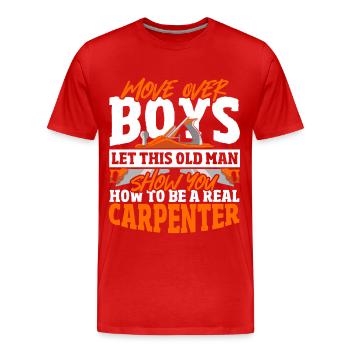 Comment être un vrai menuisier menuisier menuisier - T-shirt bio Premium Homme - rouge - Devant - Damien (186cm)