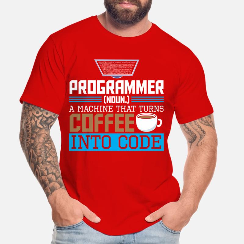 Programmer A machine that turns coffee into code Männer Premium Bio T-Shirt