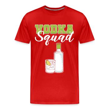 The Vod Squad Vodka Wodka - Männer Premium Bio T-Shirt - Rot - Vorne - Damien (186cm)