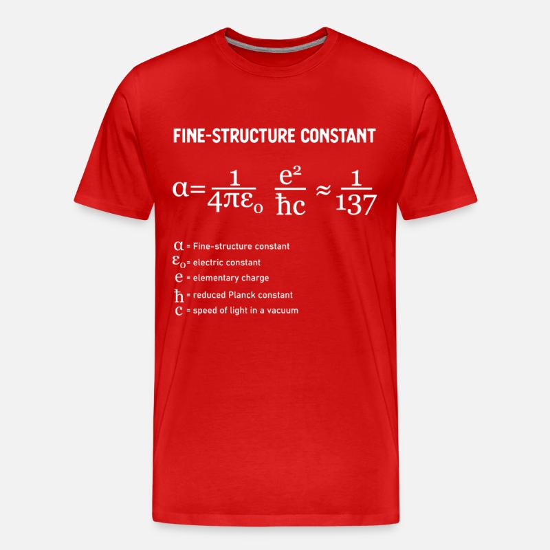 Fine Structure Constant Physics - Men's Premium Organic T-Shirt - red