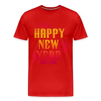 New Year 2023 New Year's Eve Happy New Year - Men's Premium Organic T-Shirt - red - Front - Damien (186cm)