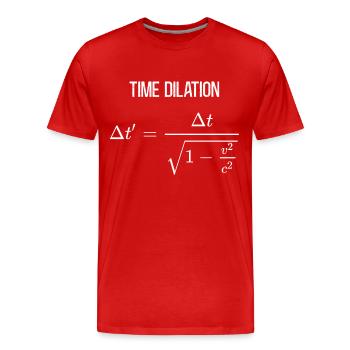 Time Dilation of Special Relativity Physicist - Men's Premium Organic T-Shirt - red - Front - Damien (186cm)