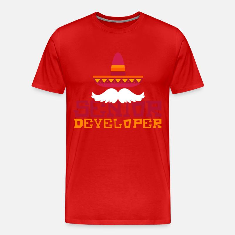 Senior Developer Programming Programmer - Männer Premium Bio T-Shirt - Rot