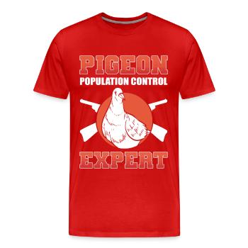 Pigeon Population Control Expert Pigeon Hunting - Men's Premium Organic T-Shirt - red - Front - Damien (186cm)