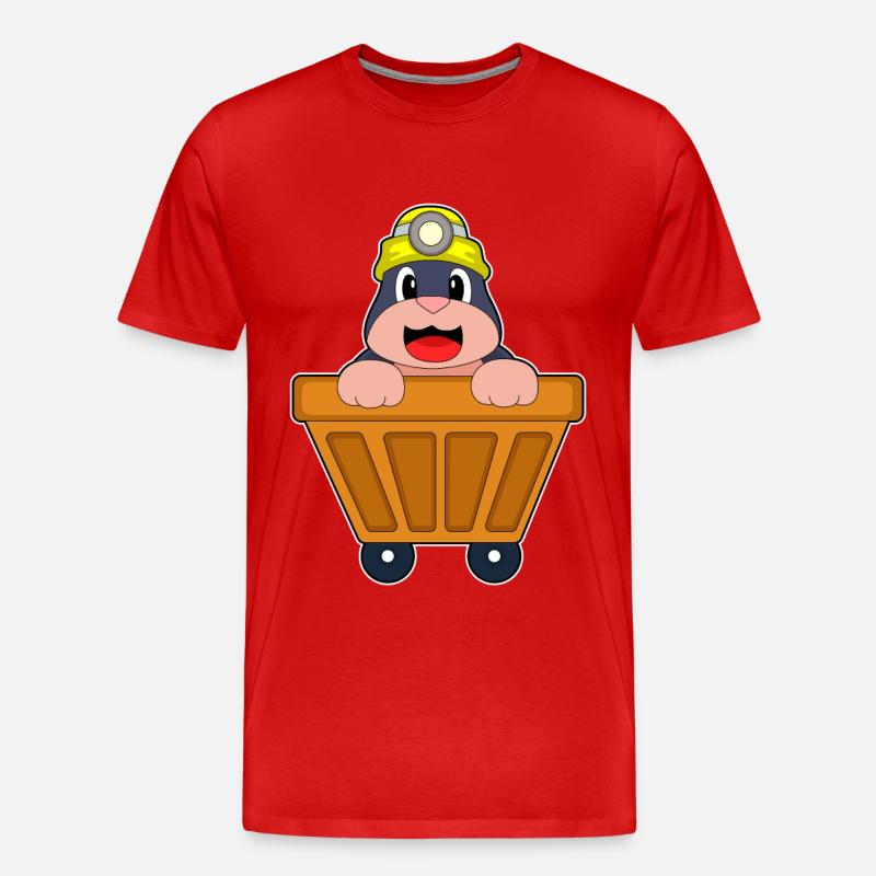 Maulwurf Bergbau Container - Männer Premium Bio T-Shirt - Rot
