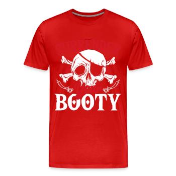 Surrender Your Booty Pirates Skull Pirate - Männer Premium Bio T-Shirt - Rot - Vorne - Damien (186cm)
