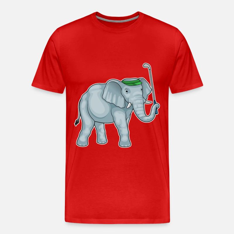 Elefant Golf Golfschläger - Männer Premium Bio T-Shirt - Rot