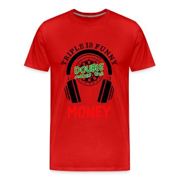 Funny Darts Dart Motif de casque - T-shirt bio Premium Homme - rouge - Devant - Damien (186cm)