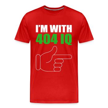 I'm with Stupid 404 Error Programmer Coding - Männer Premium Bio T-Shirt - Rot - Vorne - Damien (186cm)