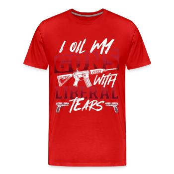 Oil Guns With Liberal Tear 2nd Amendment Gun Right - Men's Premium Organic T-Shirt - red - Front - Damien (186cm)