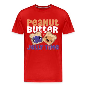 Peanut Butter Jelly Time PB & J Best Friends - Men's Premium Organic T-Shirt - red - Front - Damien (186cm)